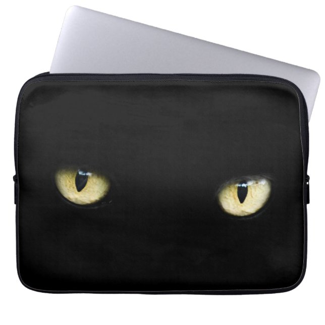 Halloween Black Cat Eyes Laptop/ MacBook Sleeve (Front)