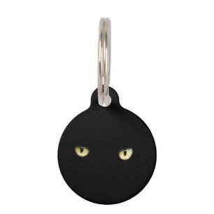 Halloween Black Cat Eyes Pet Tag