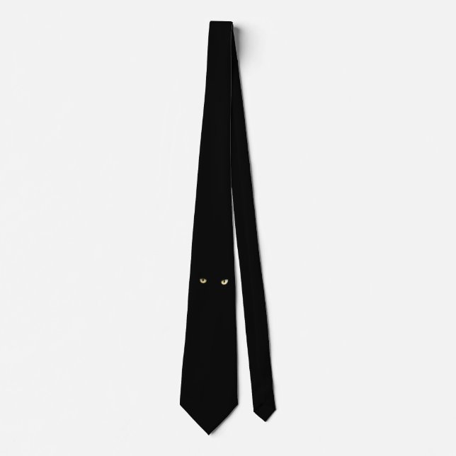 Halloween Black Cat Eyes Tie (Front)