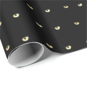 Halloween Black Cat Eyes Wrapping Paper