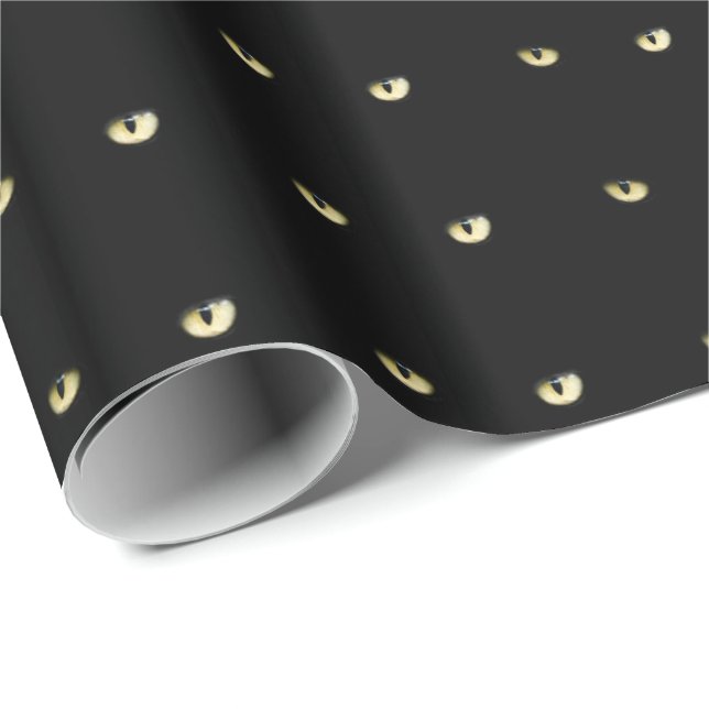 Halloween Black Cat Eyes Wrapping Paper (Roll Corner)