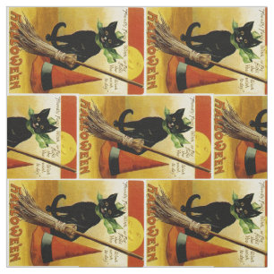 Halloween Black Cat Fabric