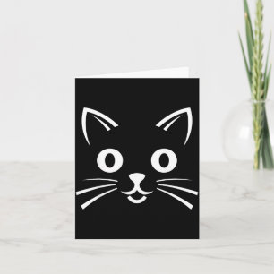 Halloween Black Cat Face Card