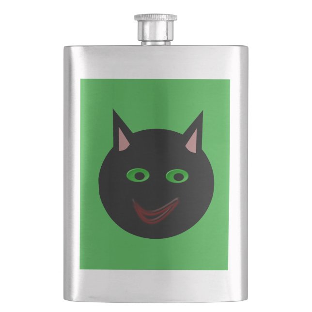 Halloween Black Cat Flasks (Front)