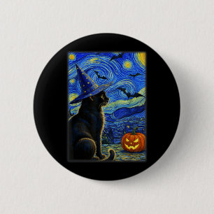 Halloween Black Cat Funny Cats Lover For Men Women 6 Cm Round Badge