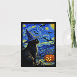Halloween Black Cat Funny Cats Lover For Men Women Card