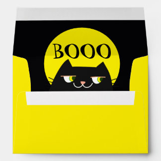 Halloween Black Cat Funny Yellow Envelope