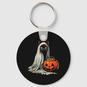 Halloween Black Cat Ghost Costume Pumpkin 1 Key Ring