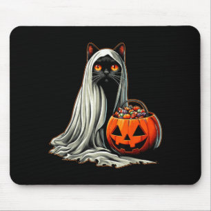 Halloween Black Cat Ghost Costume Pumpkin 1 Mouse Pad