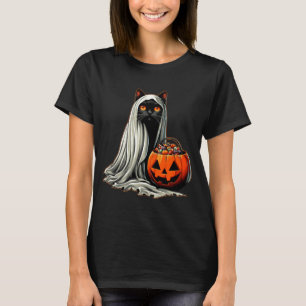Halloween Black Cat Ghost Costume Pumpkin 1 T-Shirt