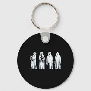 Halloween Black Cat Ghost Spooky Season Cat Women Key Ring