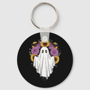 Halloween Black Cat Ghost Suower Bat Floral Cute Key Ring