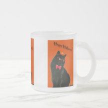 Halloween Black Cat Glass Mug Variety Set