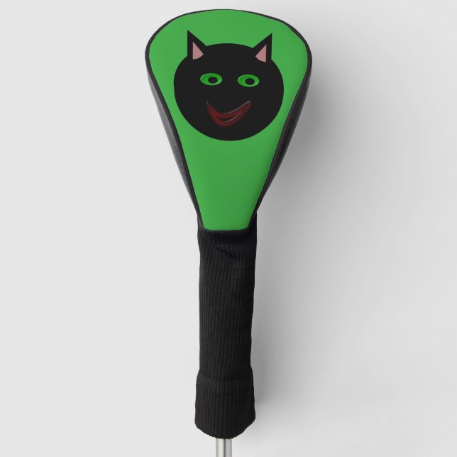 Halloween Black Cat Golf Driver Cover (Front)