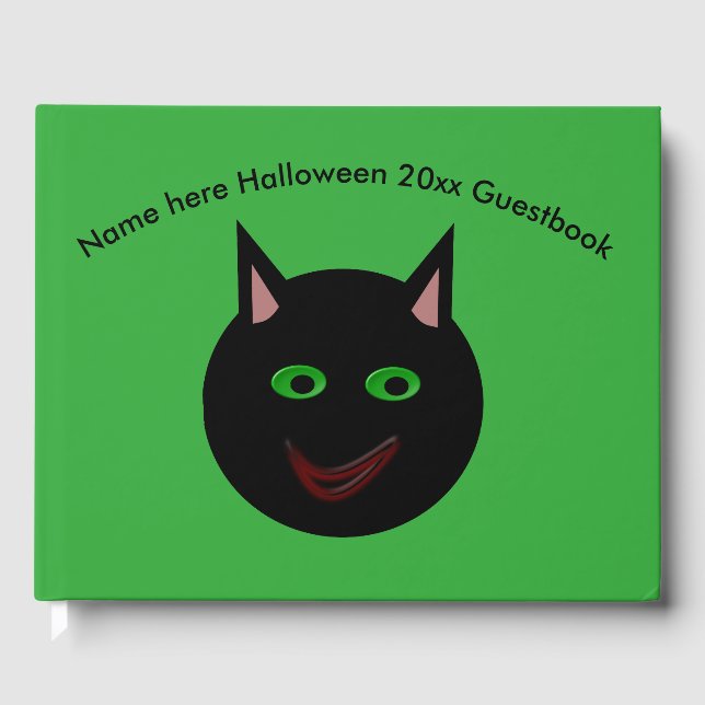 Halloween Black Cat Guestbook (Front)