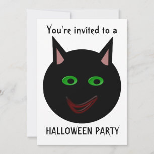 Halloween Black Cat Halloween Party Customisable Invitation