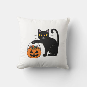 Halloween Black Cat Jack O' Lantern Pumpkin Sweet Cushion