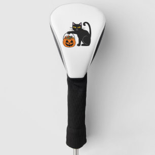 Halloween Black Cat Jack O' Lantern Pumpkin Sweet Golf Head Cover