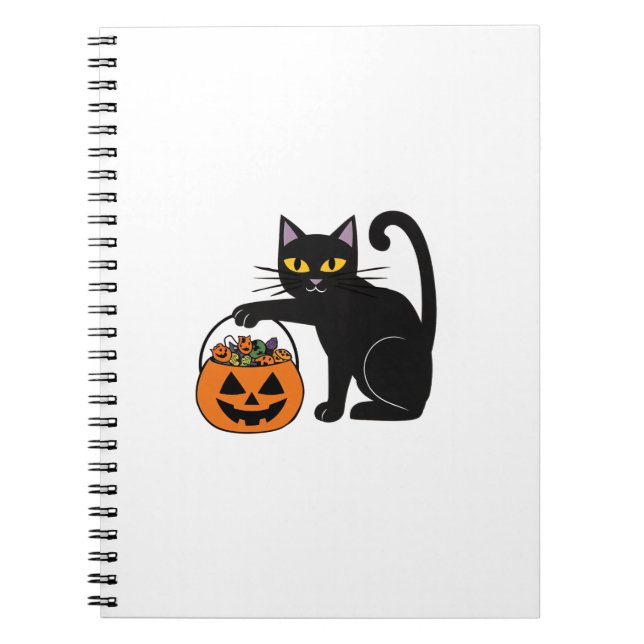 Halloween Black Cat Jack O' Lantern Pumpkin Sweet  Notebook (Front)