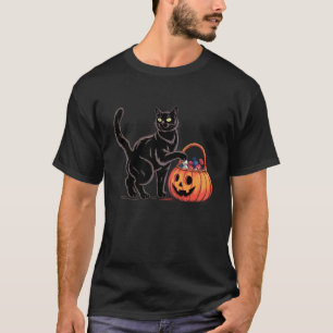 Halloween Black Cat Jack O' Lantern Pumpkin Sweet T-Shirt