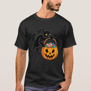 Halloween Black Cat Jack O' Lantern Pumpkin Sweet T-Shirt