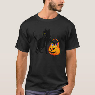 Halloween Black Cat Jack O' Lantern Pumpkin Sweet T-Shirt