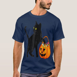 Halloween Black Cat Jack O' Lantern Pumpkin Sweet T-Shirt