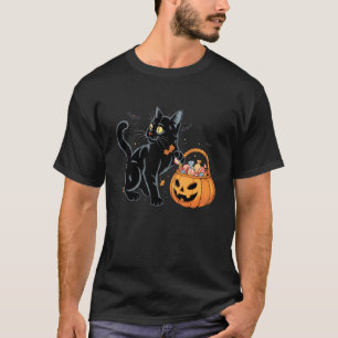 Halloween Black Cat Jack O' Lantern Pumpkin Sweet T-Shirt