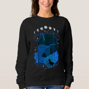 Halloween Black Cat Juice Halloween Witchcraft Wom Sweatshirt