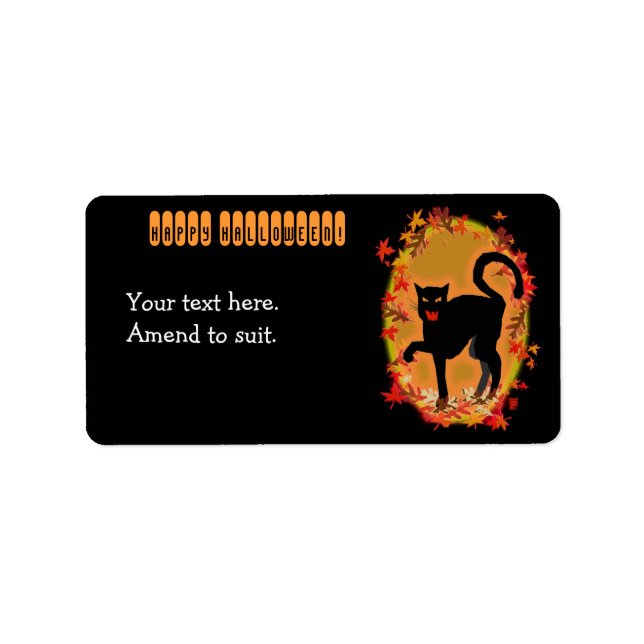 halloween black cat label (Front)