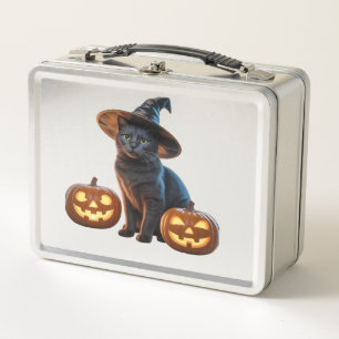 Halloween Black Cat Magic Classic T-Shirt Metal Lunch Box