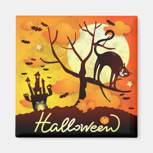 Halloween Black Cat Magnet