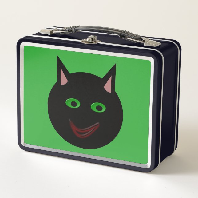 Halloween Black Cat Metal Lunchbox (Front)