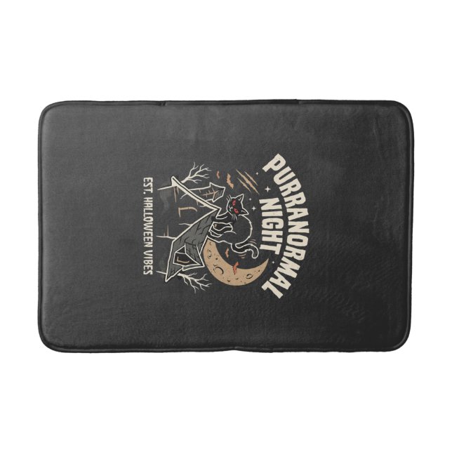 Halloween Black Cat Moon (2) Bath Mat (Front)