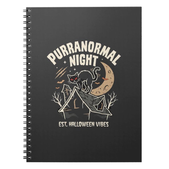 Halloween Black Cat Moon (2) Notebook (Front)