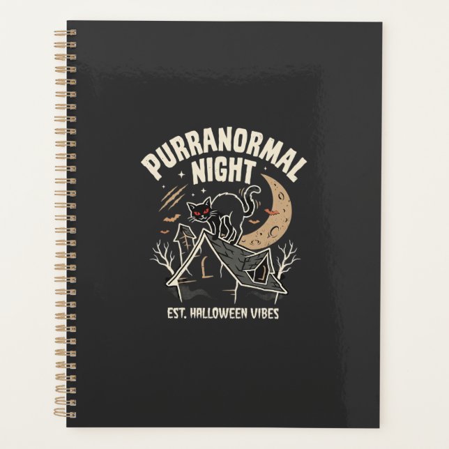 Halloween Black Cat Moon (2) Planner (Front)
