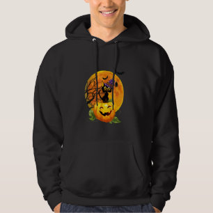 Halloween Black Cat Moon Bat Cat Cat Love Hoodie