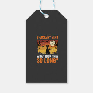 Halloween Black Cat Moon Graveyard Quote Design Gift Tags