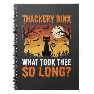 Halloween Black Cat Moon Graveyard Quote Design Notebook