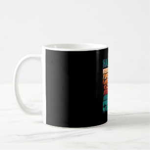 Halloween Black Cat Moon Graveyard Retro Vector De Coffee Mug