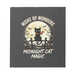 Halloween Black Cat Moonlight Notepad