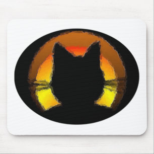 Halloween Black Cat Mouse Pad