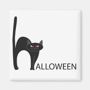 Halloween Black Cat Name Magnet