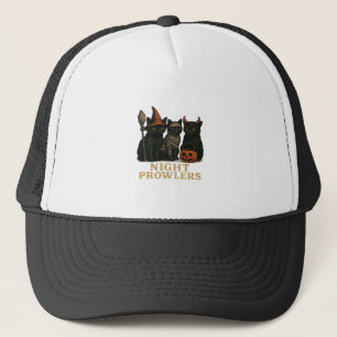 Halloween Black Cat Night Prowlers Funny Costume C Trucker Hat