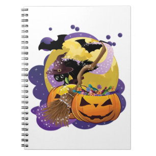 Halloween black cat notebook