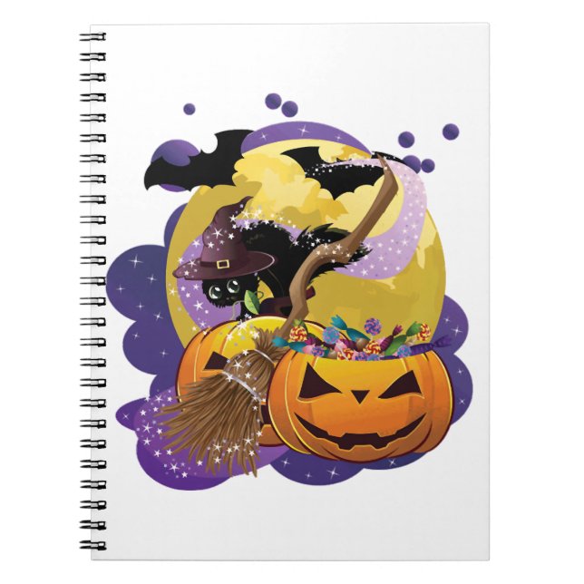 Halloween black cat notebook (Front)