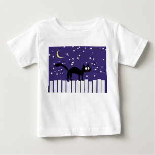 Halloween Black Cat on Fence Baby T-Shirt