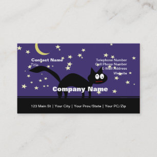 Halloween Black Cat on Fence Business Card
