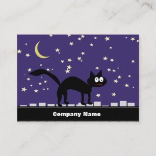 Halloween Black Cat on Fence Business Card
