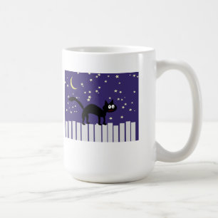 Halloween Black Cat on Fence Coffee Mug